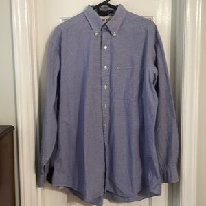 Tommy Hilfiger - blue check button up dress shirt- one front pocket